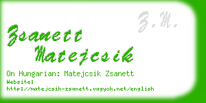 zsanett matejcsik business card